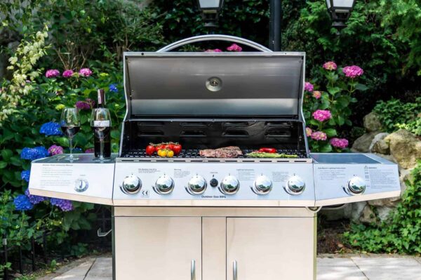 6 Burner BBQ with Side Burner S/S - Image 4