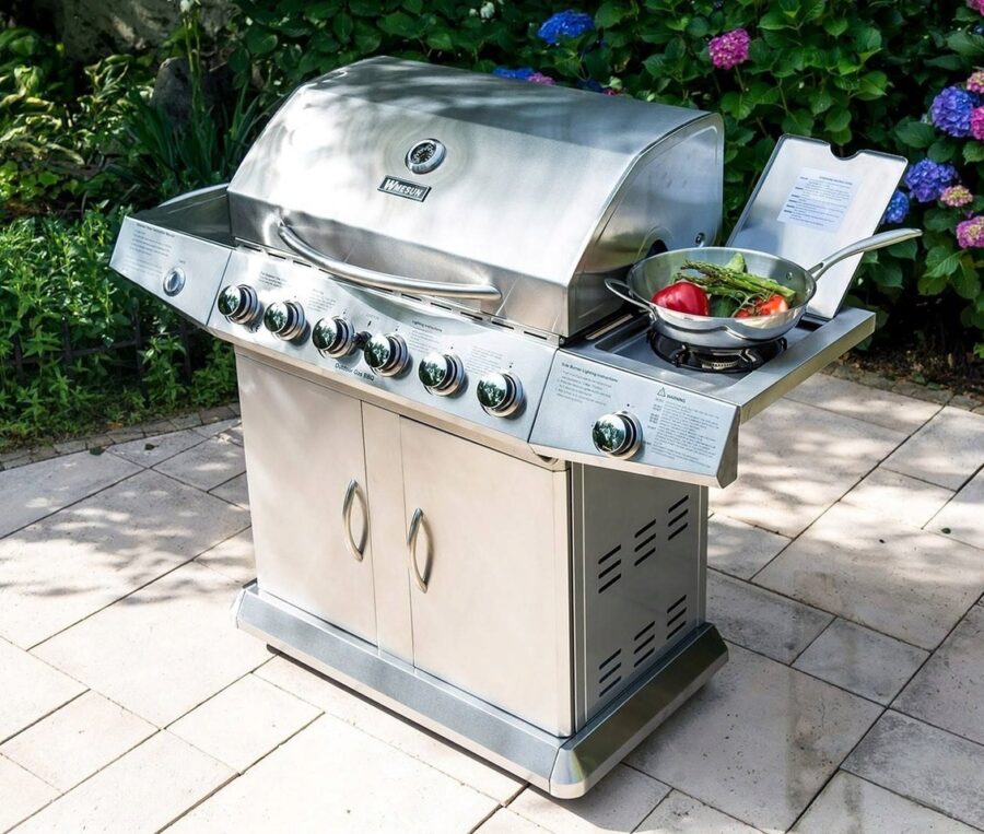 6 Burner BBQ with Side Burner S/S Petrolea Malta