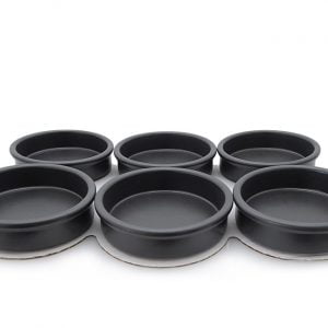 Low Dish Round 10x6cm Grey Pack of 6