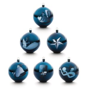 Blue Christmas Ornament Blown Glass (AAA07 4)
