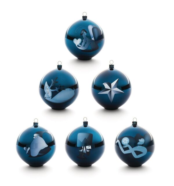 Blue Christmas Ornament Blown Glass (AAA07 3) - Image 3