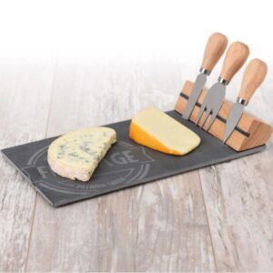 Serving Board Slate with 3 Knives