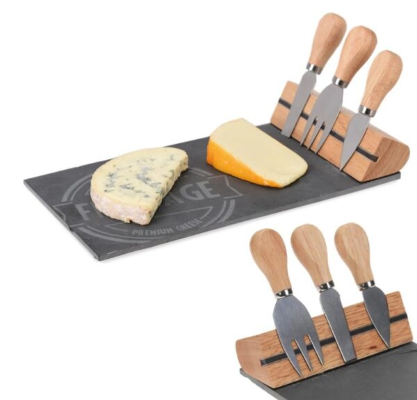 Serving Board Slate with 3 Knives - Image 5