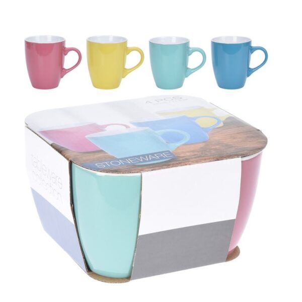 Stoneware Mug Set 4 Pcs 340ml