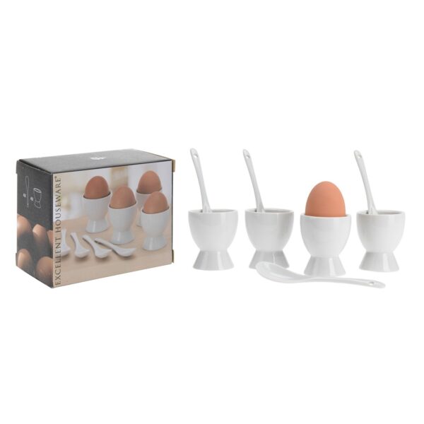 Egg Cups Porcelain with Spoons 8 Pcs - Image 5