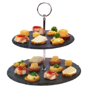 Cake Stand 2 Tier Slate