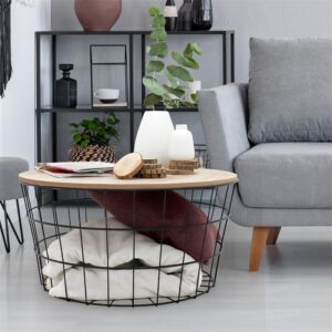 Side Table Metal Wire Black