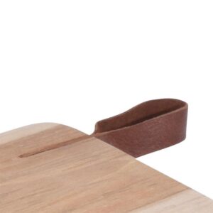 Cutting Board Teak Leather Strap