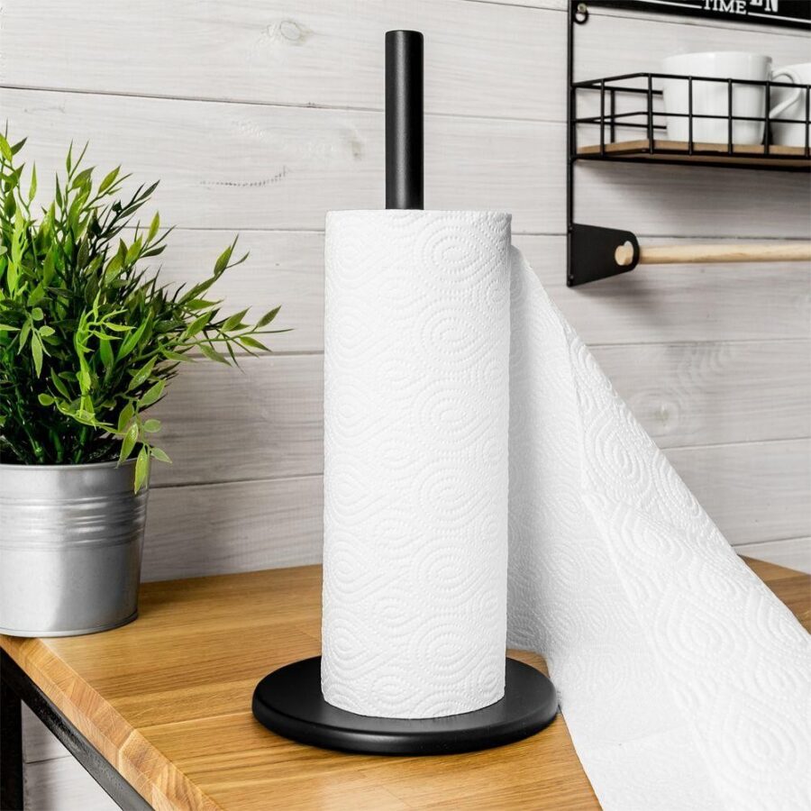 Kitchen Roll Holder Matt Black Petrolea Malta