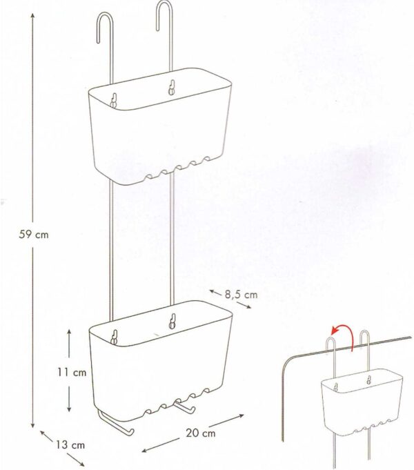 Shower Caddy Duo White - Image 3