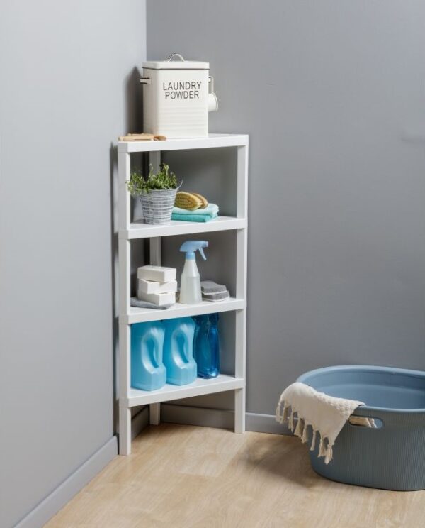 Lombok Corner Rack 4 Levels White