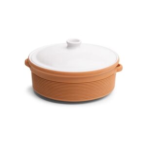 Wavy Casserole with Lid 25cm Natural/White