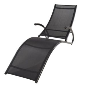 Sun Lounger Foldable Black