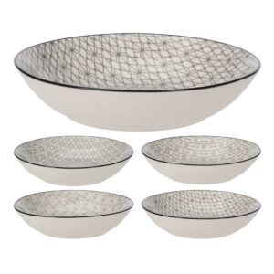 Geometric Plate Deep Porcelain 650ml