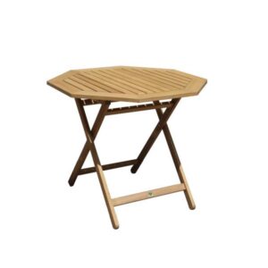 Classic Octagonal 90cm Folding Table & 4 Chairs