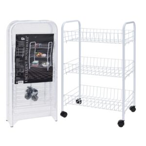Kitchen Trolley with 3 Baskets White