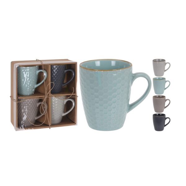 Mug 300cc Stoneware Set x4 Pcs