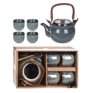 Tea Set 5pcs Teapot And 4 Mugs