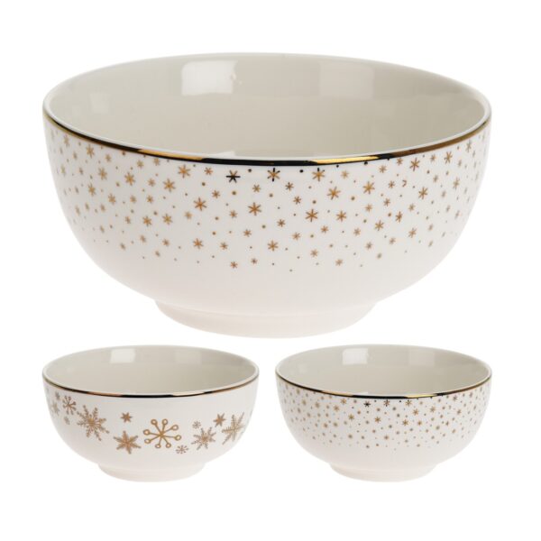 Xmas Snowflakes Bowl Porcelain (2 Designs)