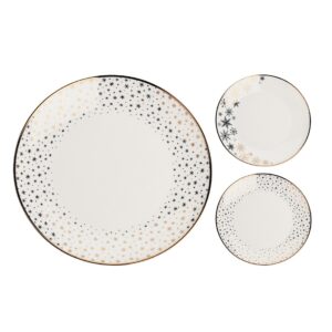 Xmas Snowflakes Plate Porcelain 19cm (2 Designs)