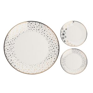 Gold Snowflakes Plate Porcelain 19cm (2 Designs)