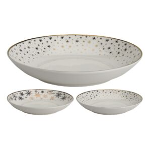 Xmas Snowflakes Soup Plate Porcelain (2 Designs)