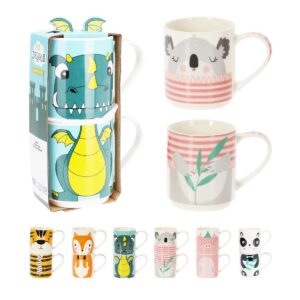 Animals Mug Porcelain Set x2 Pcs 265ml (6 Designs)