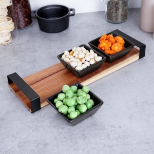 Serving Set on Bamboo Tray 4 Pcs