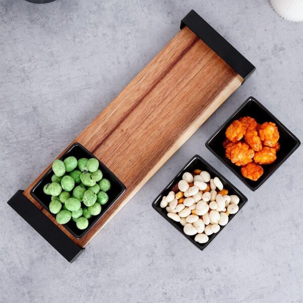 Serving Set on Bamboo Tray 4 Pcs - Image 3