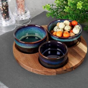 Serving Set on Bamboo Tray 4 Pcs