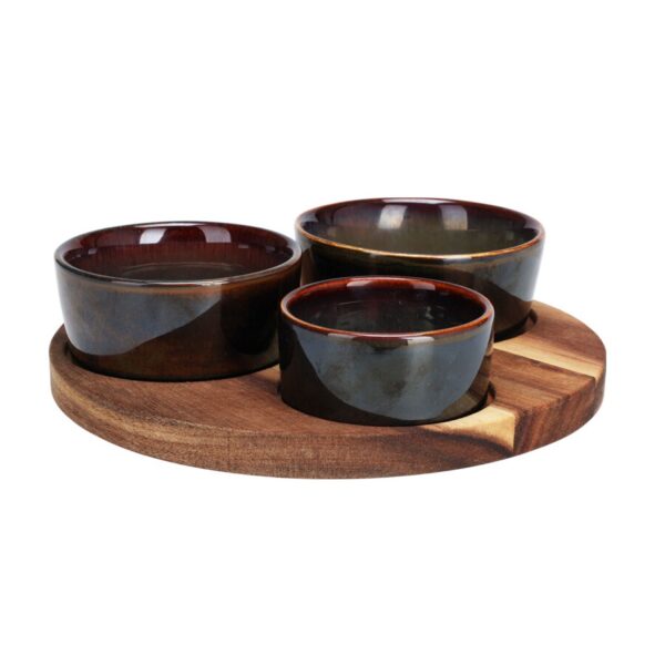Serving Set on Bamboo Tray 4 Pcs - Image 7