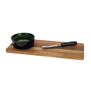 Serving Set on Bamboo Tray & Knife 3 Pcs