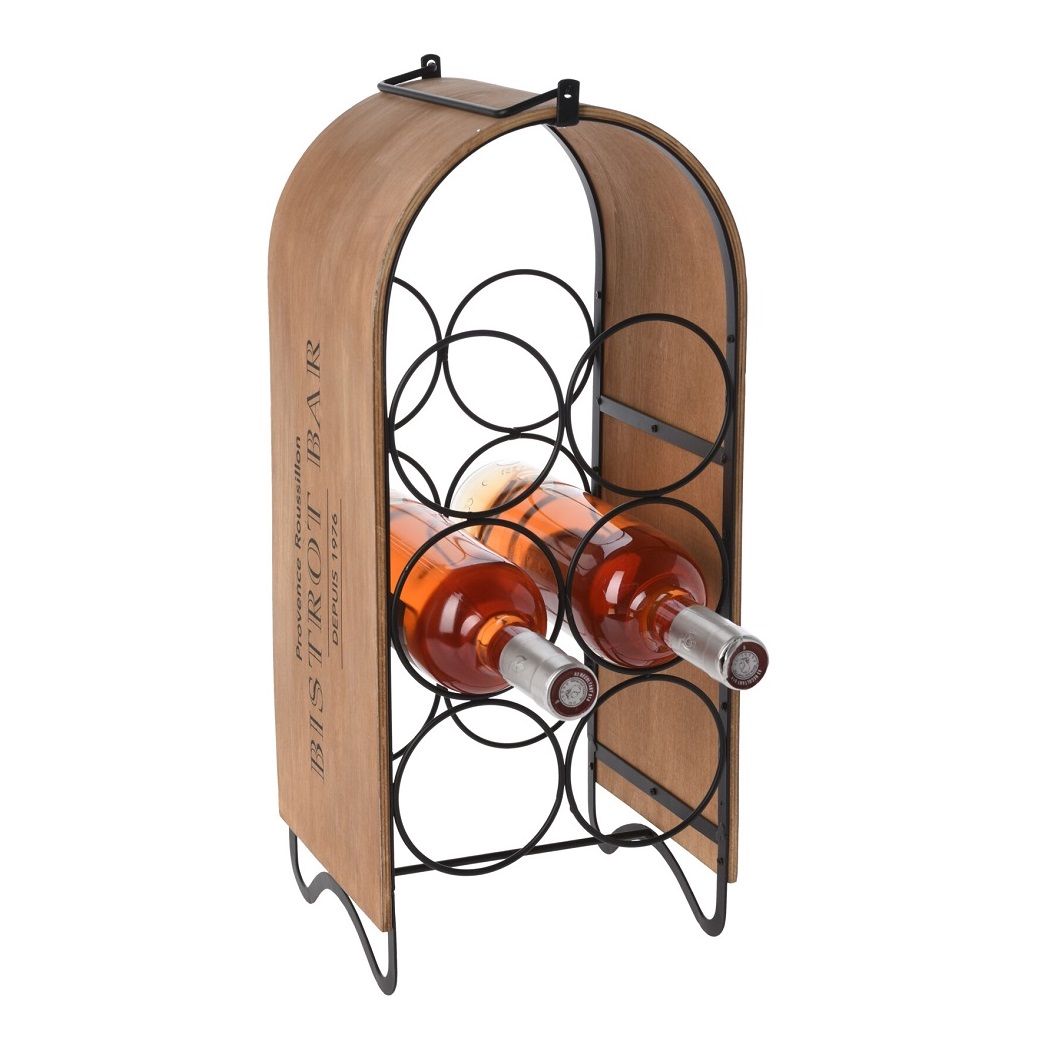 Wine Rack Metal 21x18x49cm Petrolea Malta