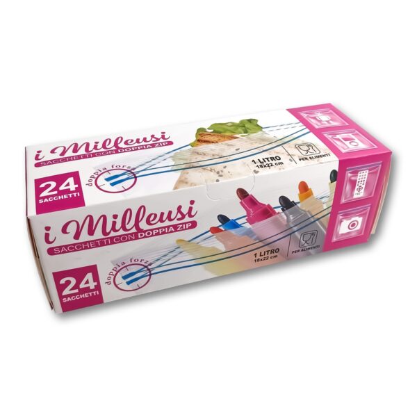 Double Zip Bags 24 Pcs 1Lt