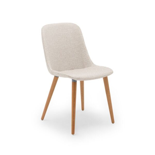 Chair Shell-N Pad Natural Wood Leg Cream