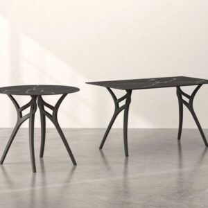 Table Ivy-L Diam 90cm Black Marble Top