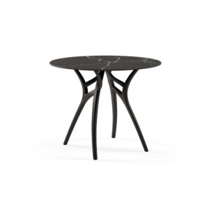 Table Ivy-L Diam 90cm Black Marble Top