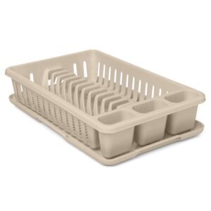 Dish Drainer with Tray Beige