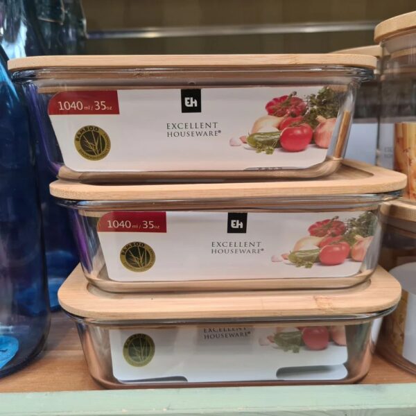 Glass Storage Container with Lid 1040ml