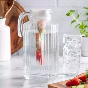 Quadro Glass Jug with White Lid 1.70Lt