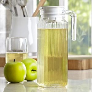 Quadro Glass Jug with White Lid 1.10Lt