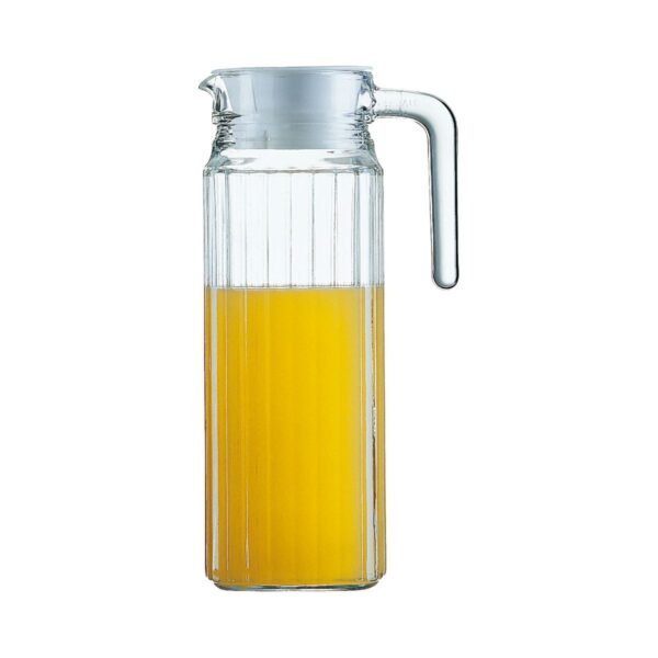 Quadro Glass Jug with White Lid 1.10Lt - Image 4
