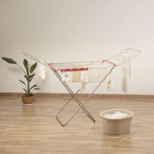 Foldable Aluminium Clothes Airer 20m Red