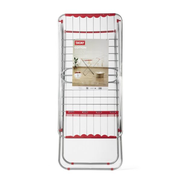 Foldable Aluminium Clothes Airer 20m Red - Image 7