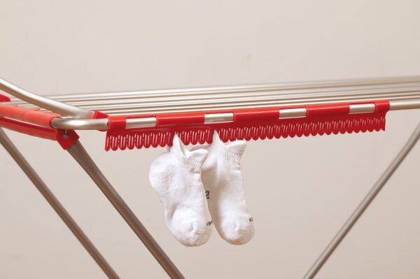 Foldable Aluminium Clothes Airer 20m Red - Image 2