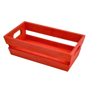 Xmas Wooden Basket 19x10cm Red