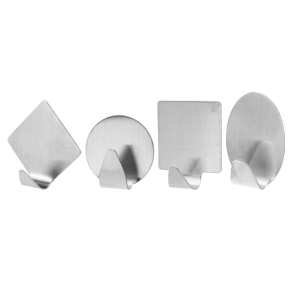 Self Adhesive Hooks Stainless Steel 4 Pcs
