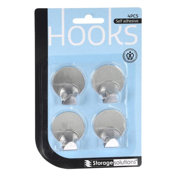 Self Adhesive Hooks Stainless Steel 4 Pcs - Image 2