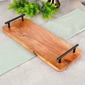 Wooden Serving Tray with Handles 40x15cm