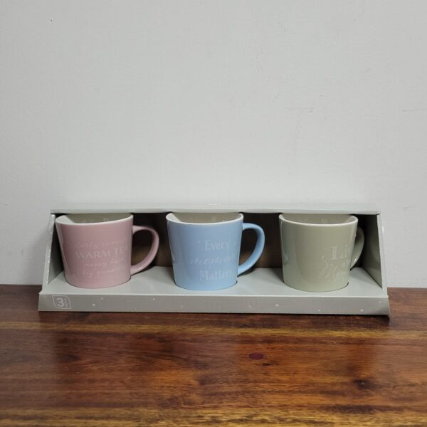 Mug Porcelain 330ml Set 3 Pcs (2 Colours)